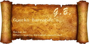 Gyerko Barnabás névjegykártya
